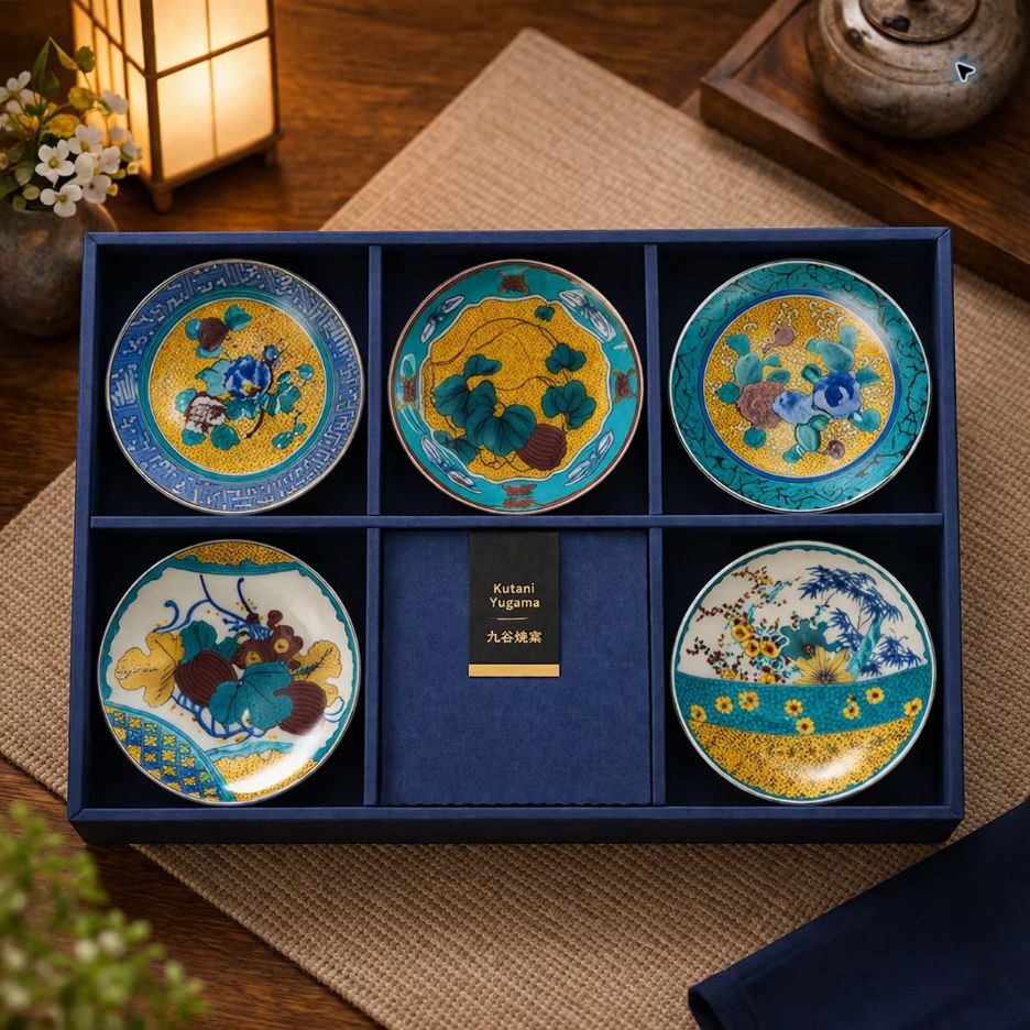 Kutani Yui Kiln Small Plate Set